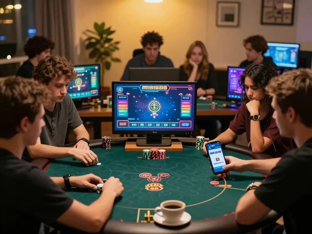 Players engaging in an online poker game on mm88, showcasing strategic gameplay and digital excitement.