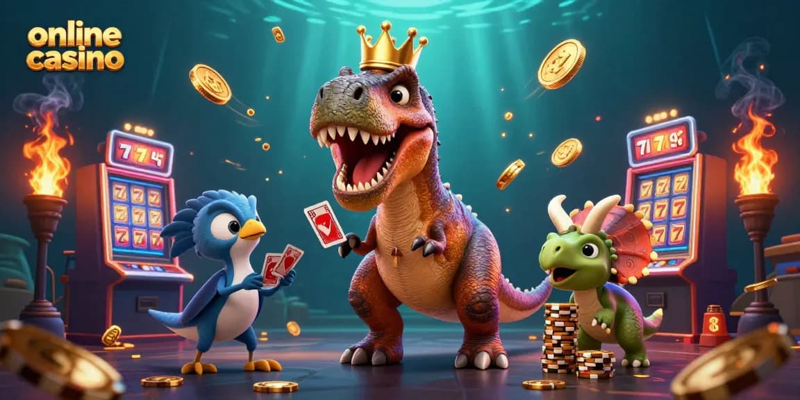 Experience thrilling online casino excitement with a colorful 3D rendering of animated characters.