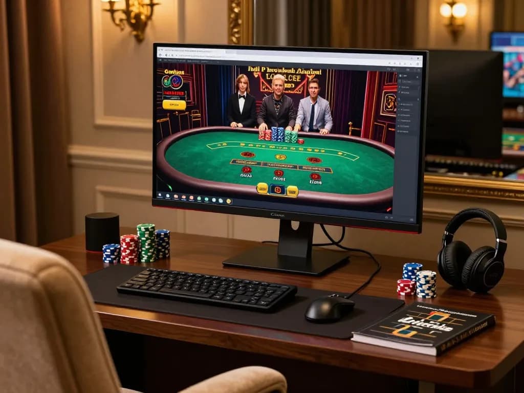 Engaging online gaming scene with rokok 88 on the screen, showcasing live dealer blackjack for strategic play.