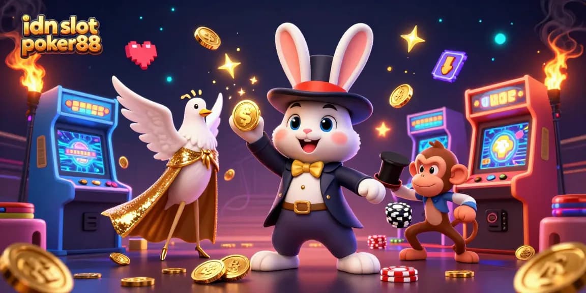 Experience excitement with idn slot poker88 featuring whimsical characters and vivid gaming elements.