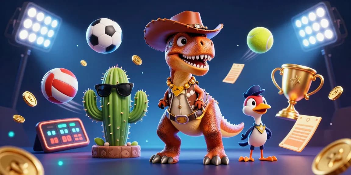 sv88 engaging players through dynamic gaming action with cowboy dinosaur and vibrant casino elements