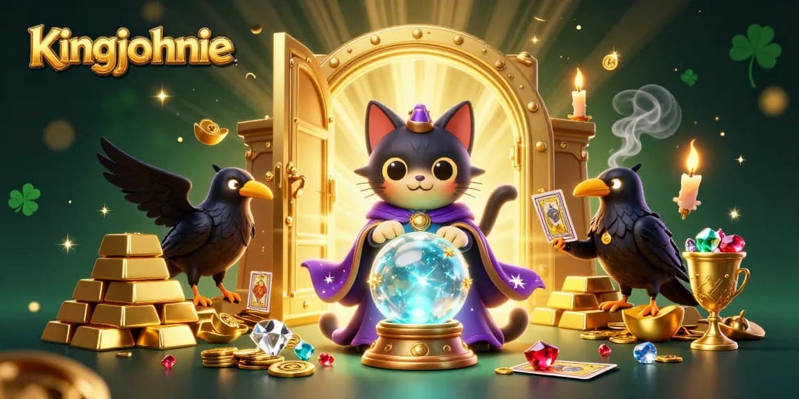 Experience kingjohnnie's magical casino world with mystical characters, treasures, and dynamic elements.