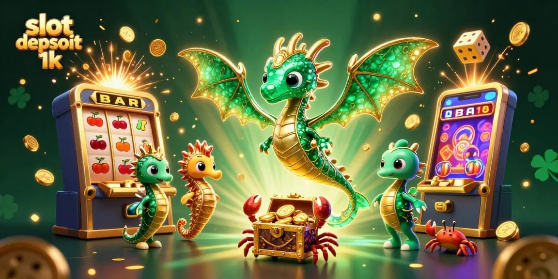 Experience excitement with slot depsoit 1k illustration showcasing winning elements and vibrant casino atmosphere.