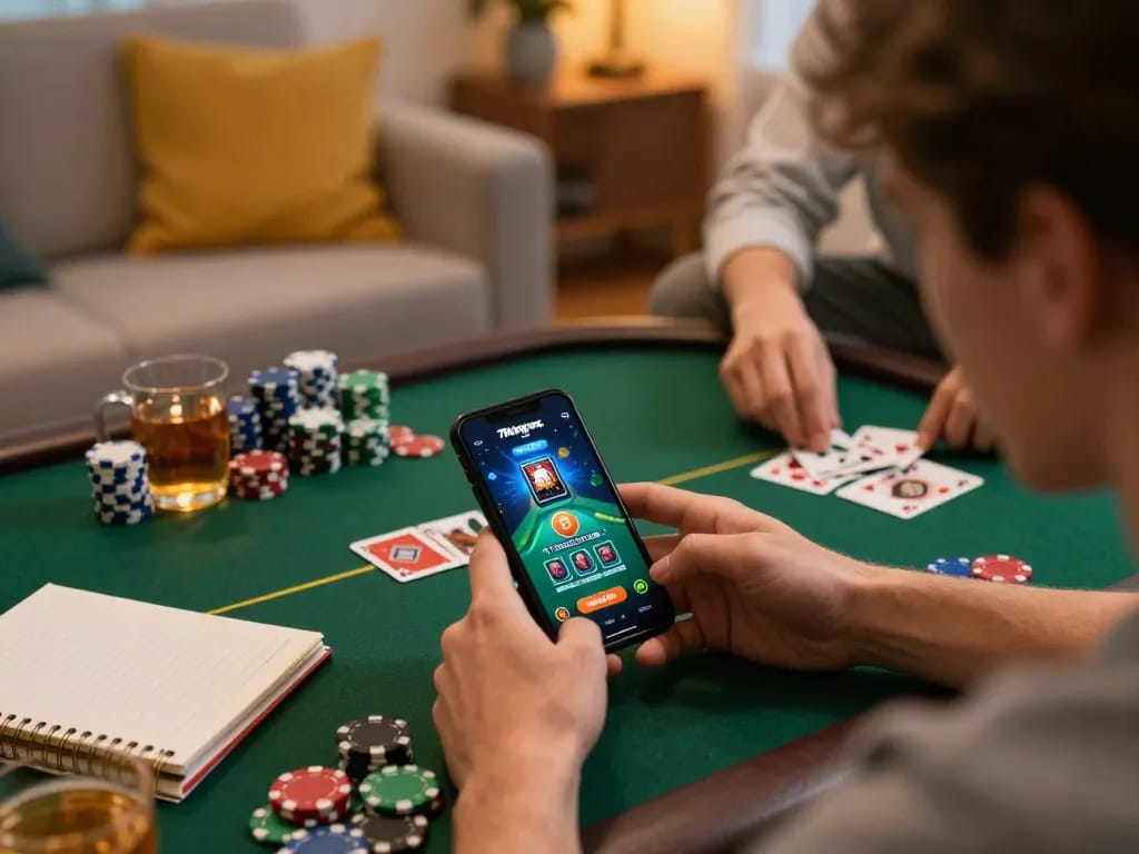 Engaging online gaming experience on the 79kingvnc app, showcasing smartphone and cozy surroundings.