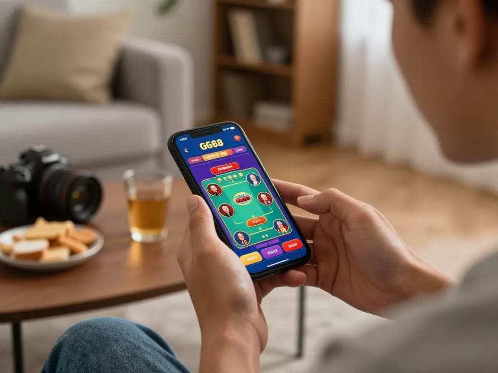 Engaged user logging vào GG88 app for exciting online gaming experience