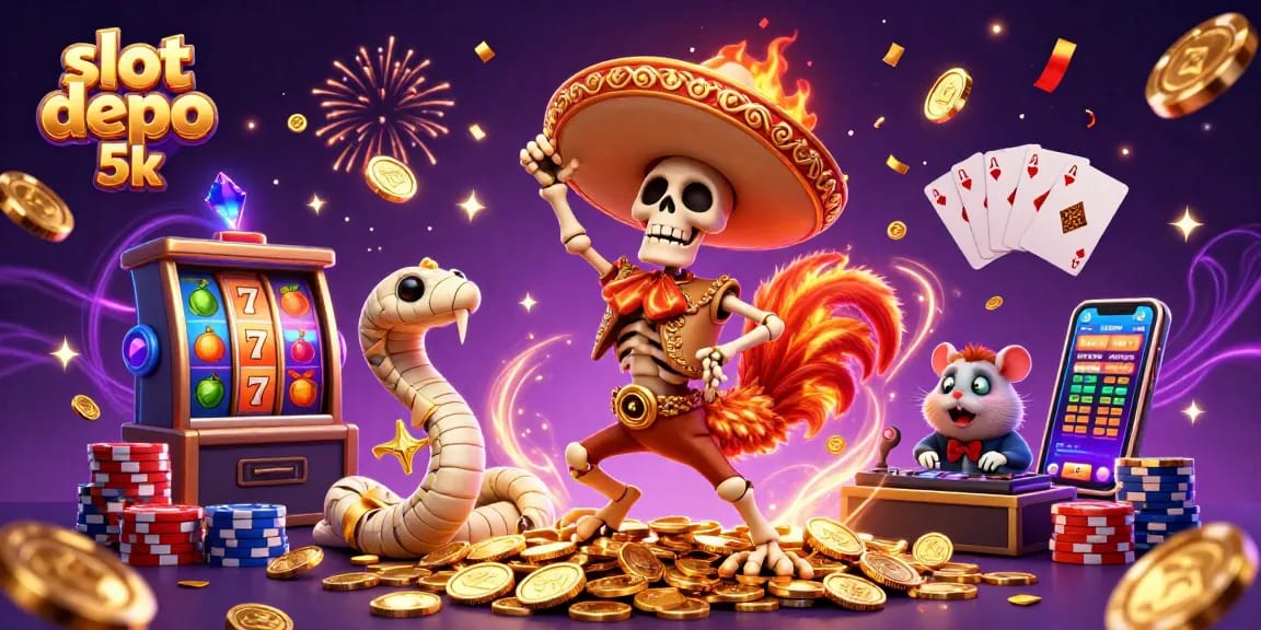 Experience thrilling wins with slot depo 5k featuring dynamic characters and vibrant casino elements.