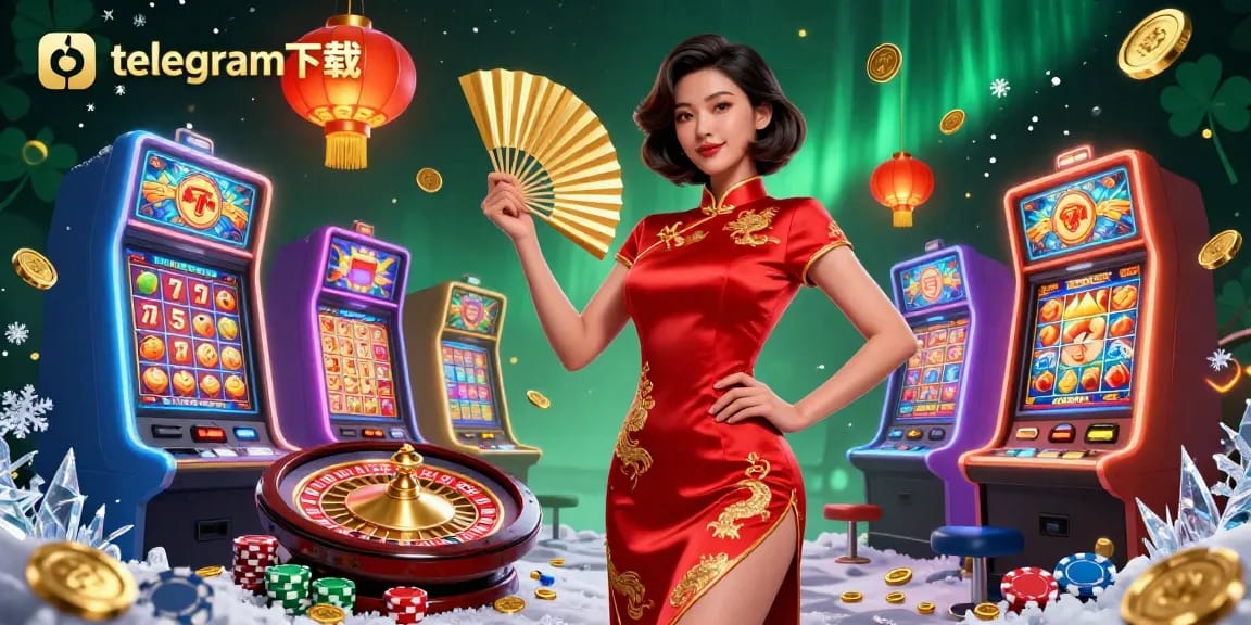 与这个充满老虎机和筹码的生动赌场场景一起体验沉浸式的telegram下载。