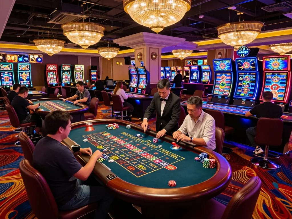 Players enjoying roulette action at 88clbgo casino, surrounded by vibrant ambiance and excitement.