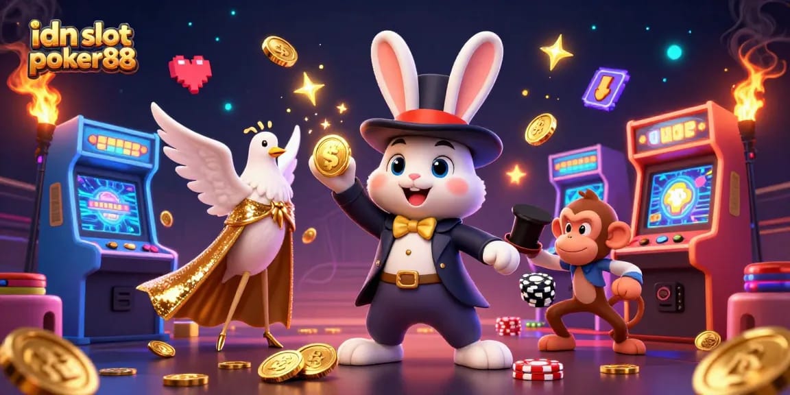 Experience excitement with idn slot poker88 featuring whimsical characters and vivid gaming elements.