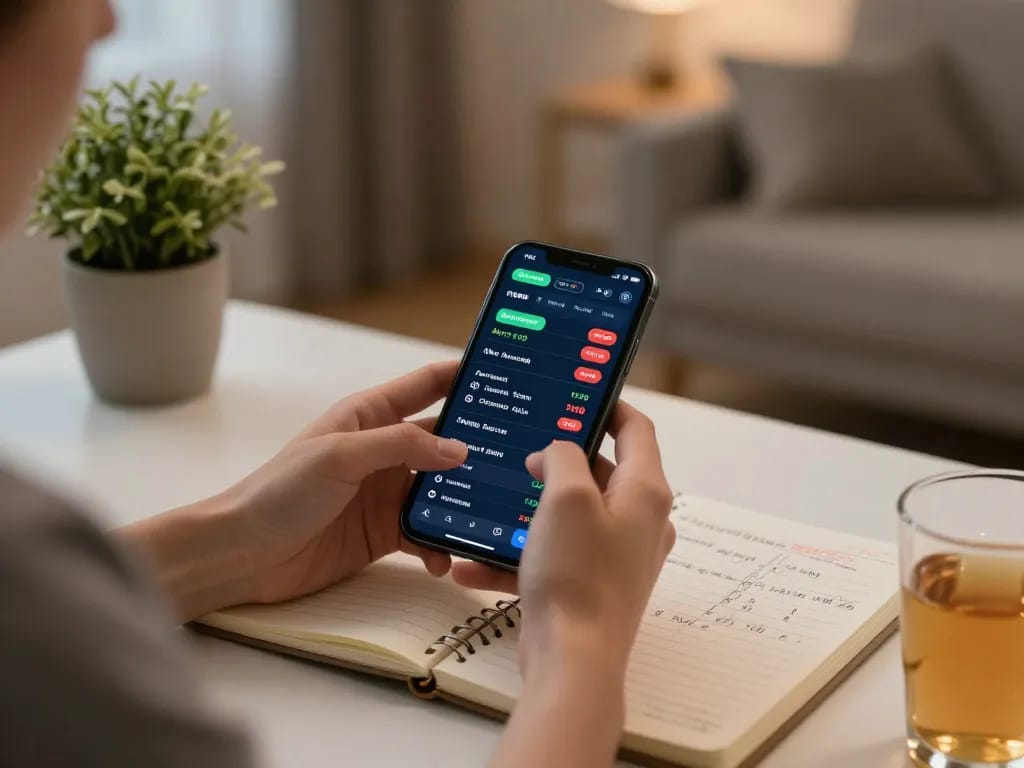 An individual placing bets on 789winn with a smartphone, showcasing live sports betting enthusiasm and strategy