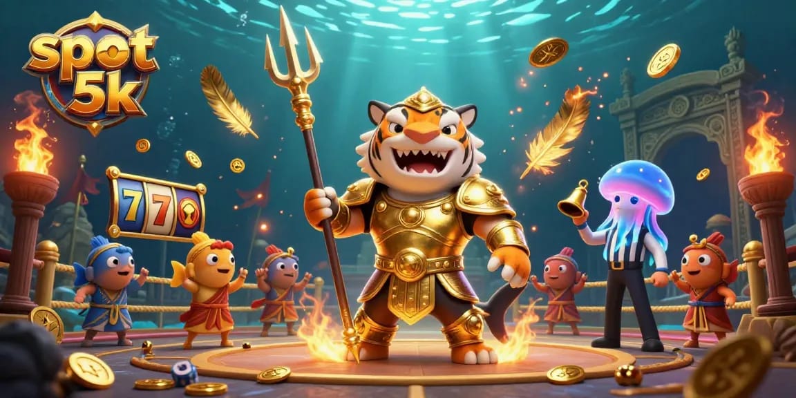 Spin the reels in vibrant 3D with slot 5k, featuring an epic underwater casino showdown.