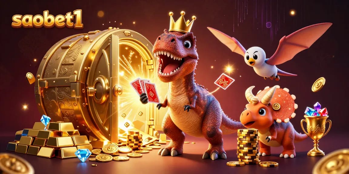 Experience excitement with saobet1 in a colorful casino scene filled with thrilling characters and treasures.