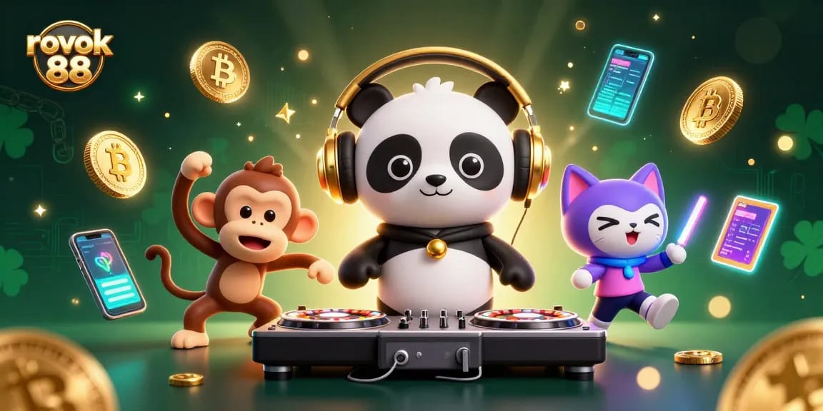 Experience the thrill of rokok 88 gaming with vibrant characters and dazzling elements in this stunning 3D scene.
