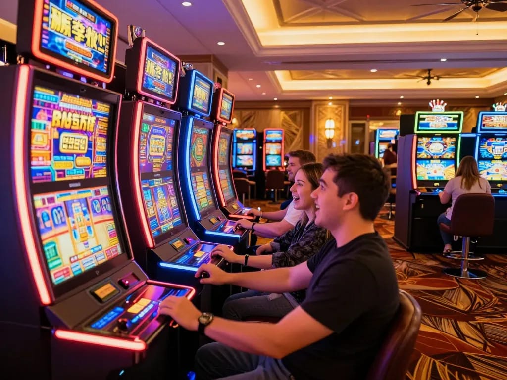 A player enjoying slots at an upscale casino, encountering high-energy moments at hidobasketgoztepe.