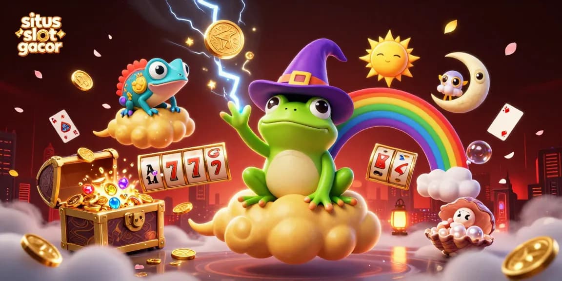 Engage with situs slot gacor, a vibrant illustration showcasing colorful casino elements and winning opportunities.