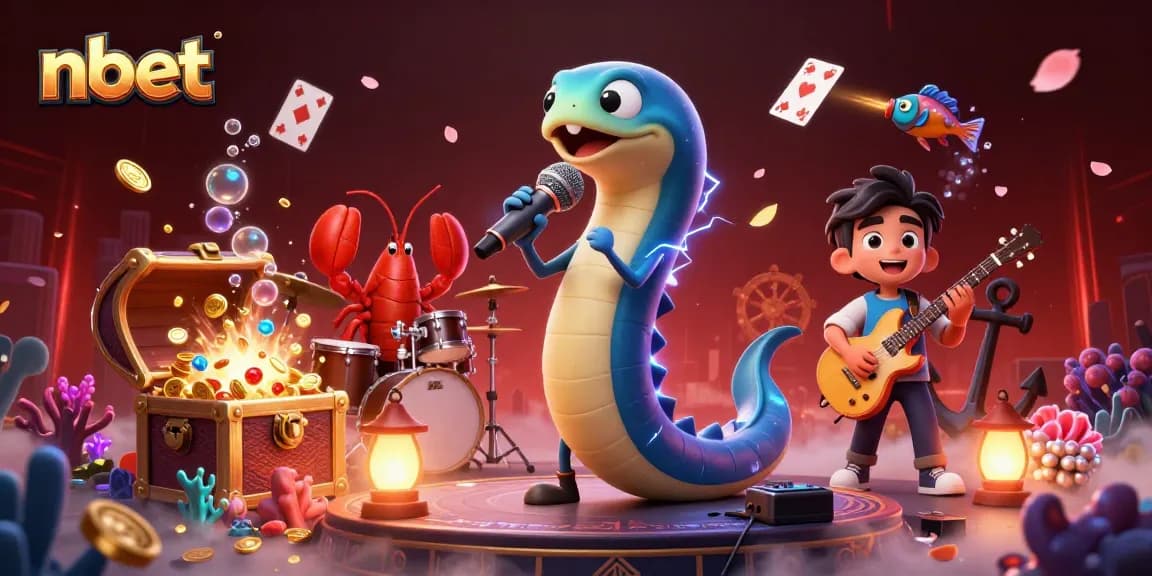 nbet showcases an exciting underwater casino performance with a DJ eel and vibrant gaming elements.