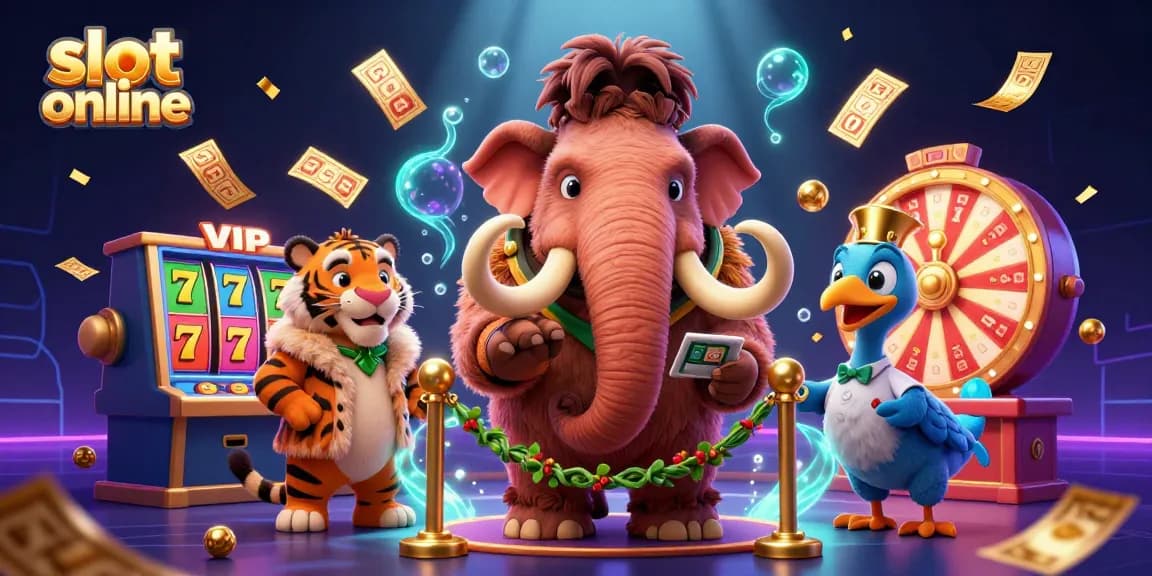 Experience thrilling slot online action with whimsical characters in an engaging casino scene.