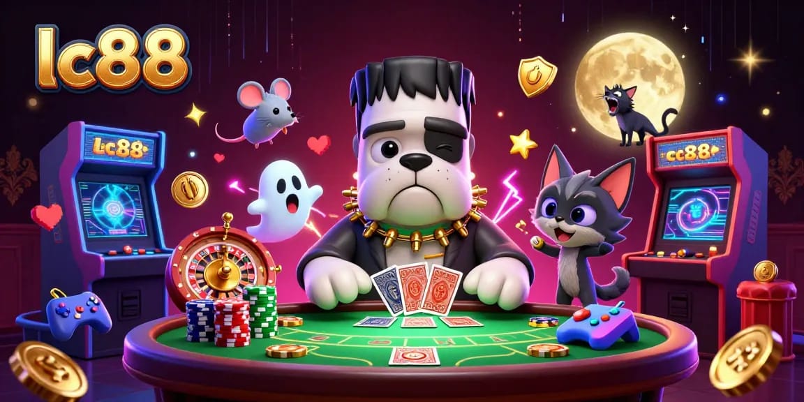 Experience thrilling gameplay at lc88 with a unique casino scene featuring vibrant characters and action-packed elements.