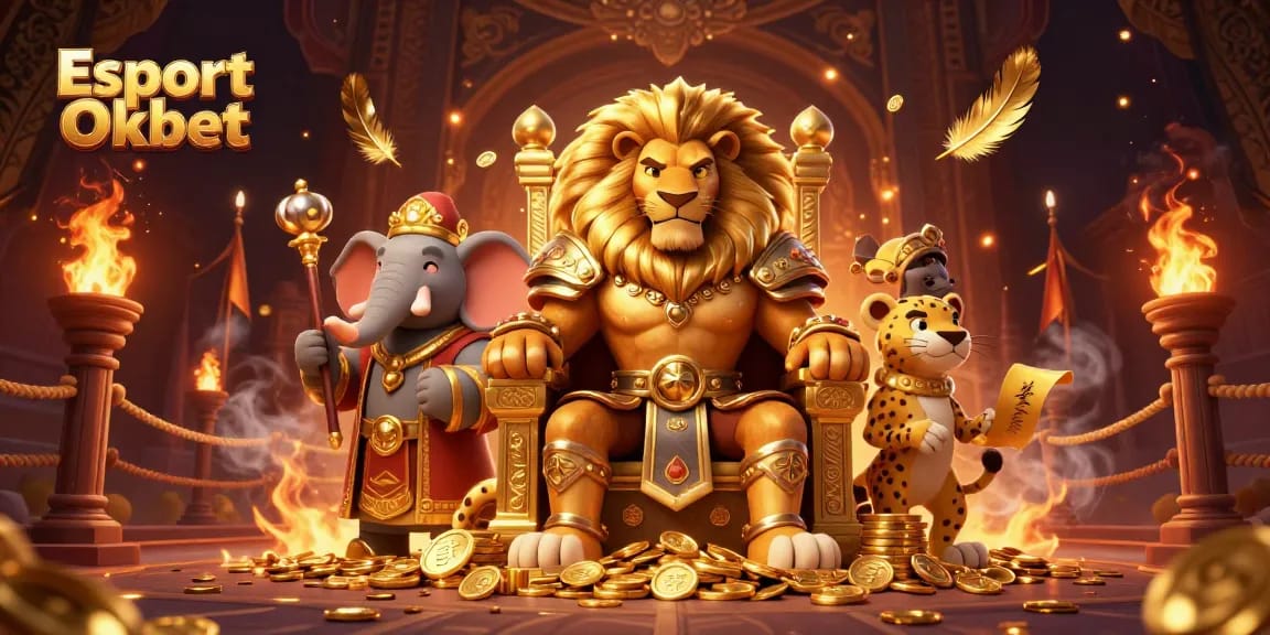 Experience the thrill of Esport Oxbet with majestic characters amidst a vibrant gaming arena.