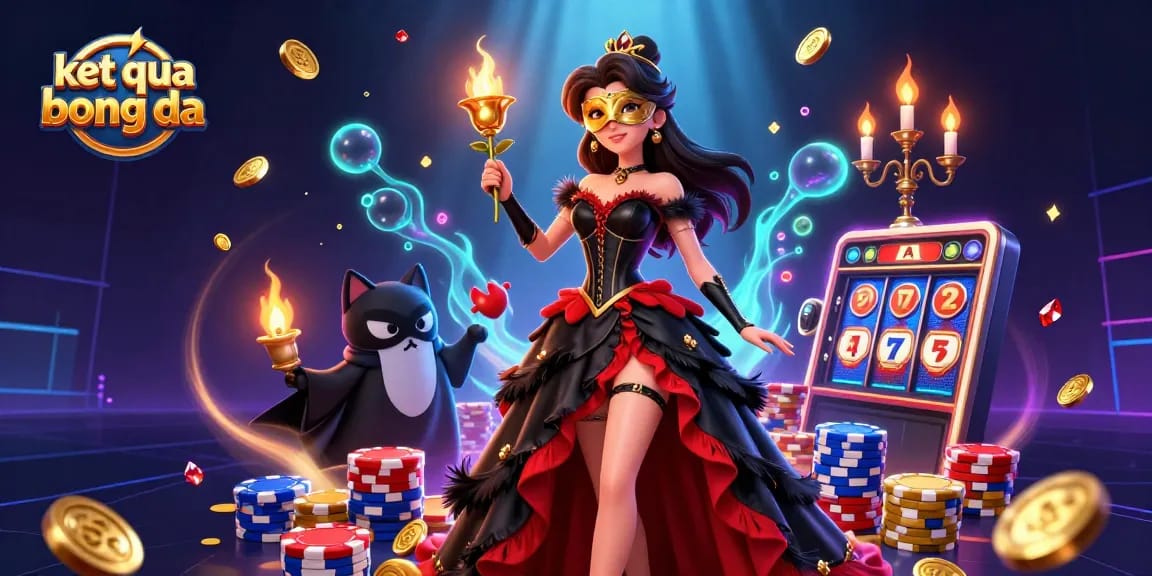 Experience ket qua bong da with a lively 3D scene filled with vibrant casino elements and characters.