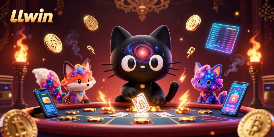 LLwin showcases exciting gameplay where a cosmic cat pulls in golden chips at a dynamic casino.