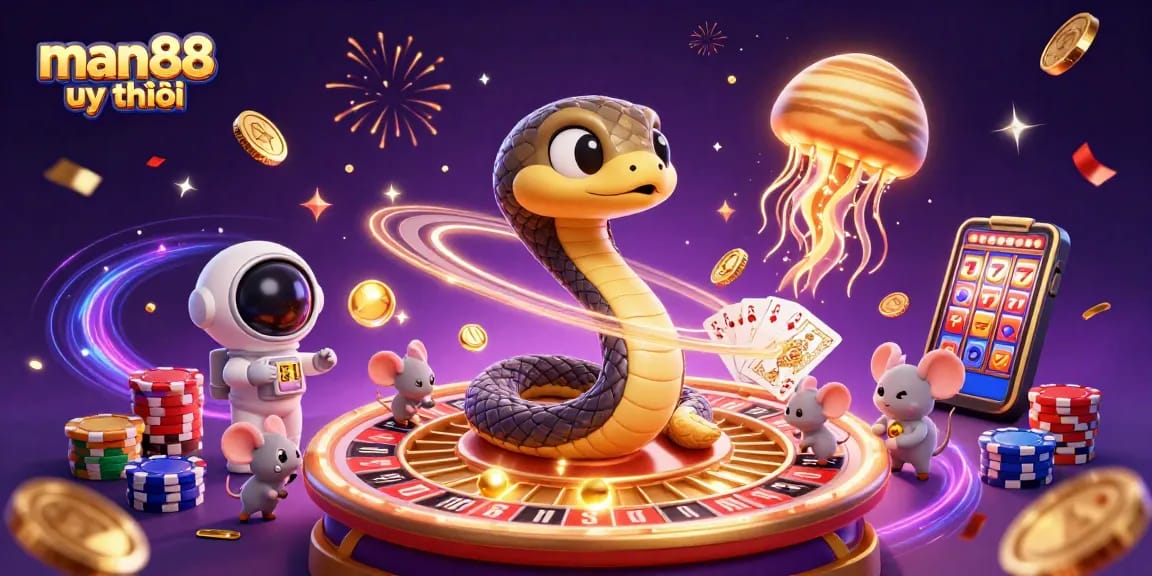 Experience thrilling bets with man88 uy tín in this vibrant 3D casino scene filled with action.