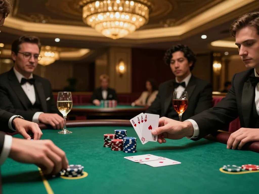 Players enjoying a thrilling game at bet88com's exclusive VIP poker table, showcasing strategic gameplay and luxurious atmosphere.