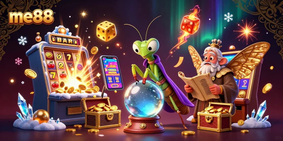 Play thrilling games at me88 online casino, featuring vibrant characters and exciting jackpots.