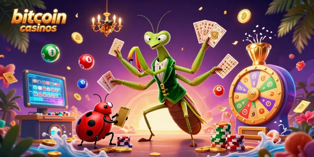 Join the thrill of bitcoin casinos with vibrant characters and action-packed elements.