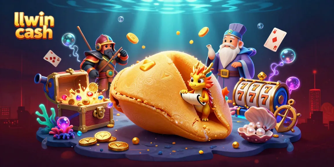 Experience the excitement of llwin cash with a vibrant 3D casino adventure featuring a golden fortune cookie and dynamic gaming elements.