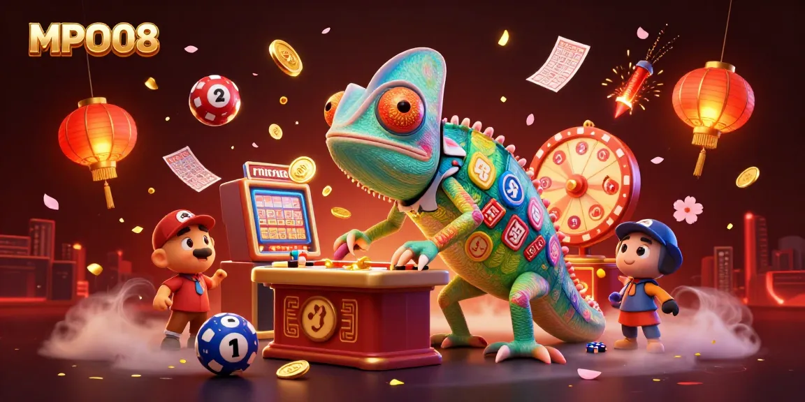 Engage with lottery excitement at MPO08 featuring colorful characters and festive elements.