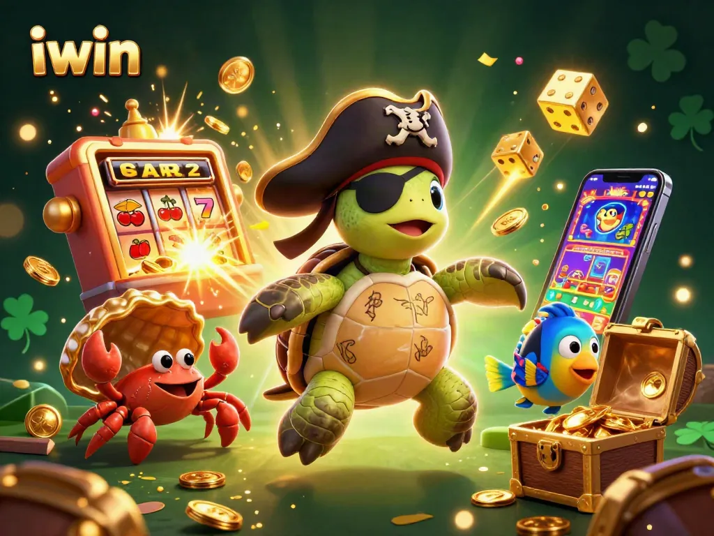 Engage with iwin's vibrant casino world featuring a magical turtle and riches galore!