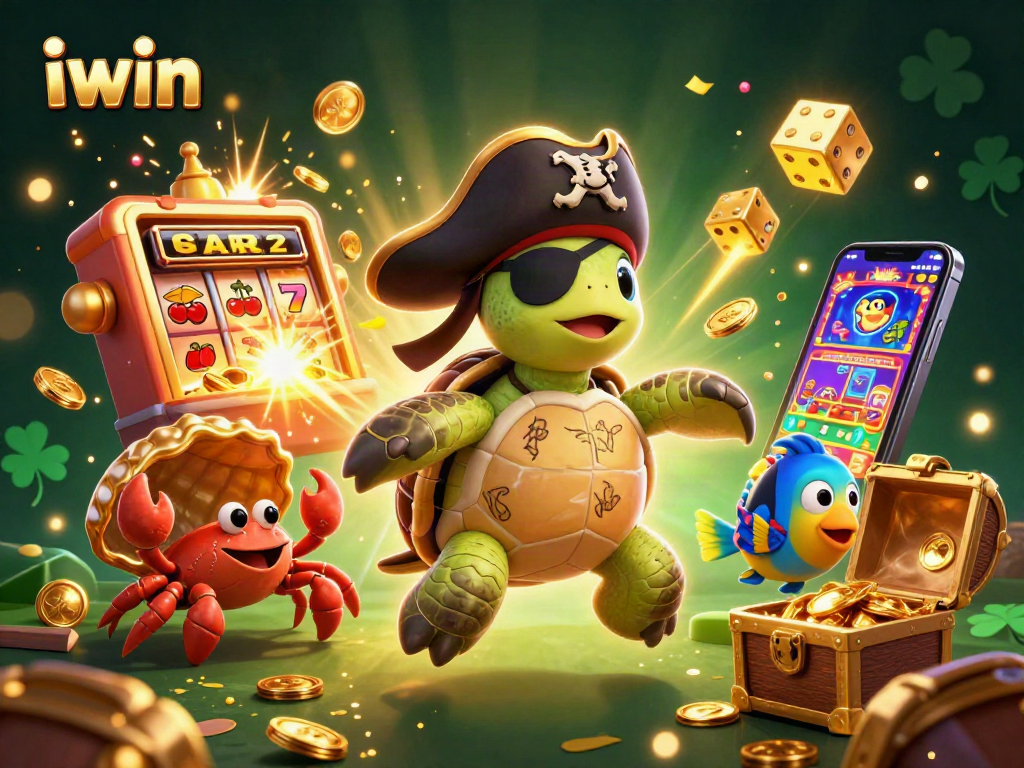 Engage with iwin's vibrant casino world featuring a magical turtle and riches galore!