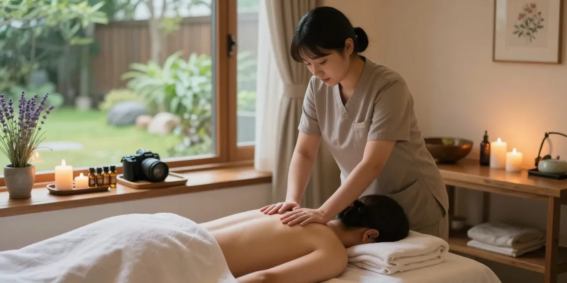 Experience a professional 안양출장안마 massage in a serene spa setting with calming elements.