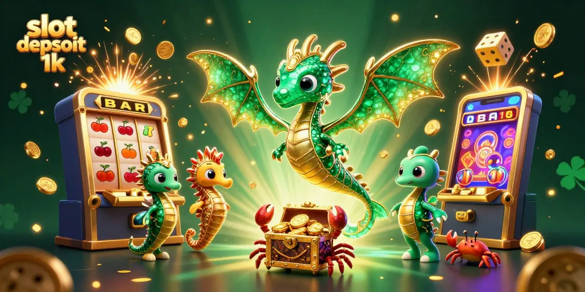 Experience excitement with slot depsoit 1k illustration showcasing winning elements and vibrant casino atmosphere.