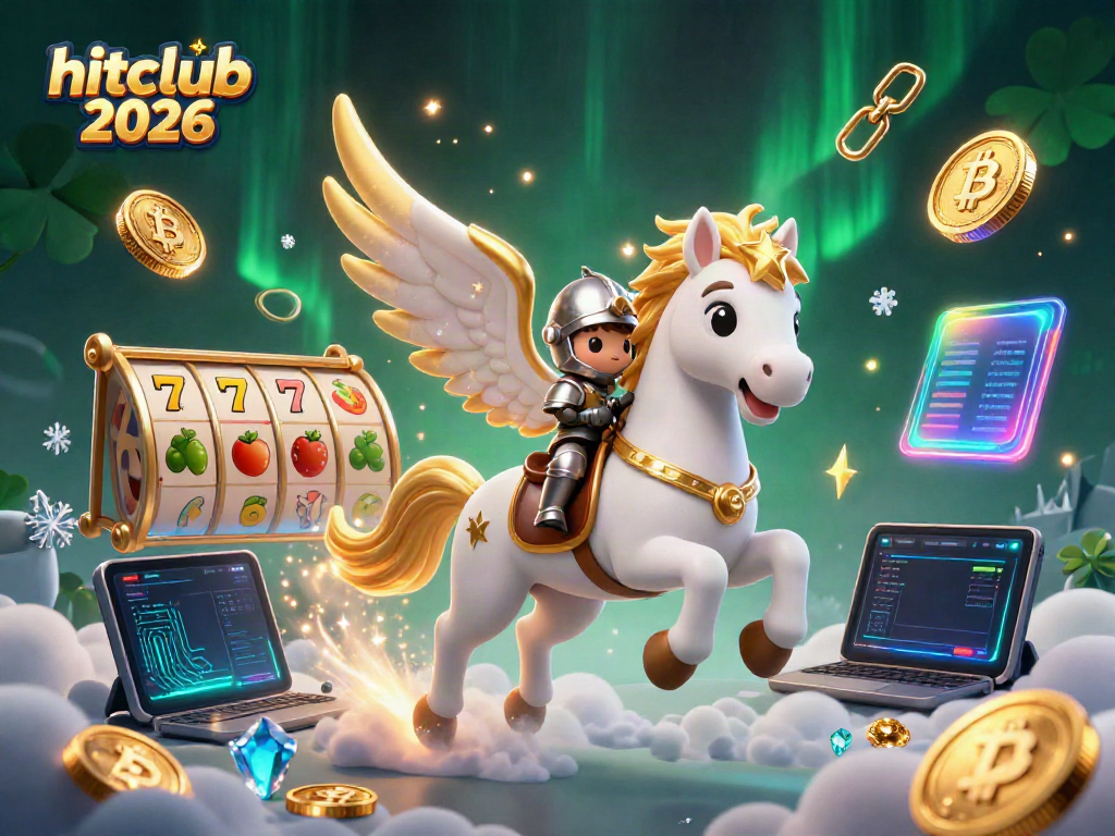 Experience hitclub 2026 with dynamic slots and crypto-themed gaming elements in a vivid 3D scene.