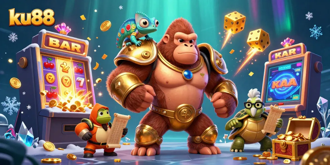 Experience the thrill of winning at ku88 with powerful characters and exciting slot games in a vibrant casino setting.