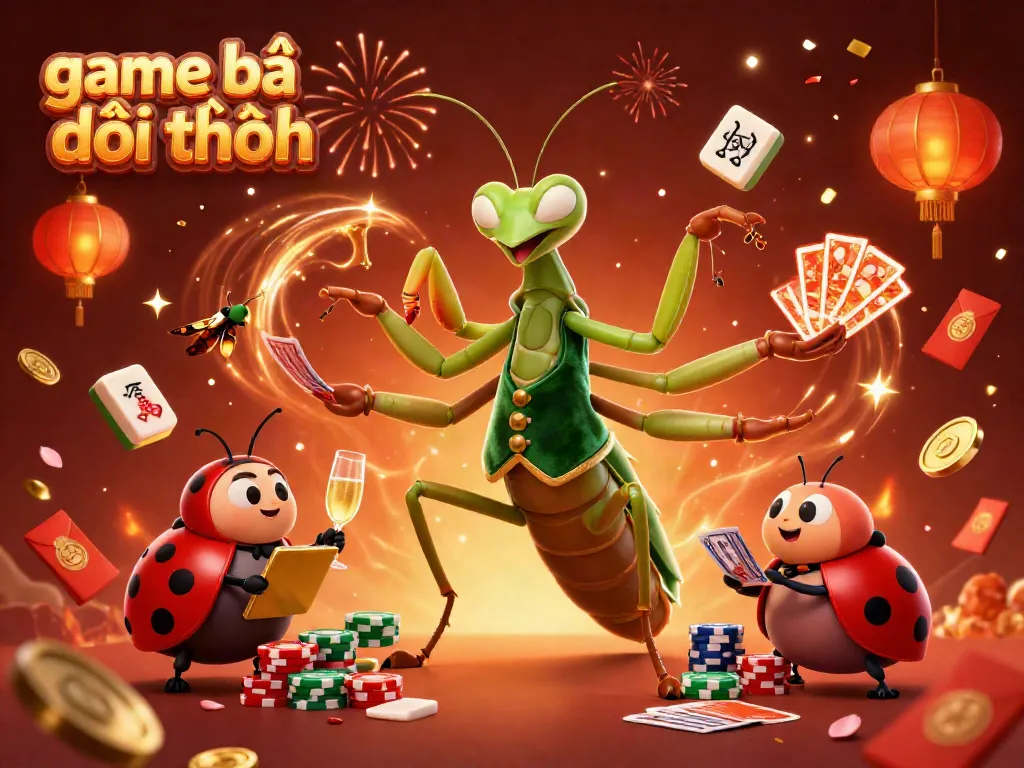 Experience the thrill of game bài đổi thưởng with vibrant characters celebrating and playing in a lively casino.