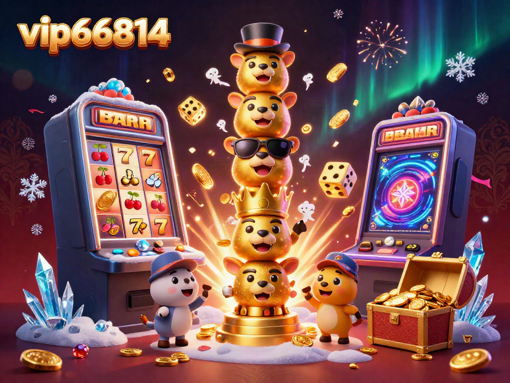 Experience exciting gambling adventures with vip66814 as vibrant characters navigate thrilling casino games.
