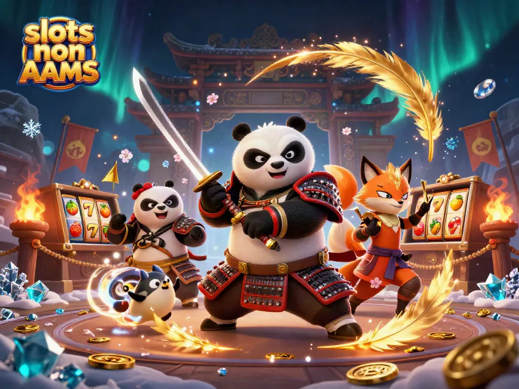 Gioca alle slots non AAMS in un'ambientazione spettacolare con panda samurai e volpe ninja.