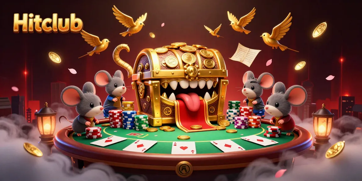 Engage with Hitclub's vibrant 3D casino art featuring adventurer mice lured by riches.