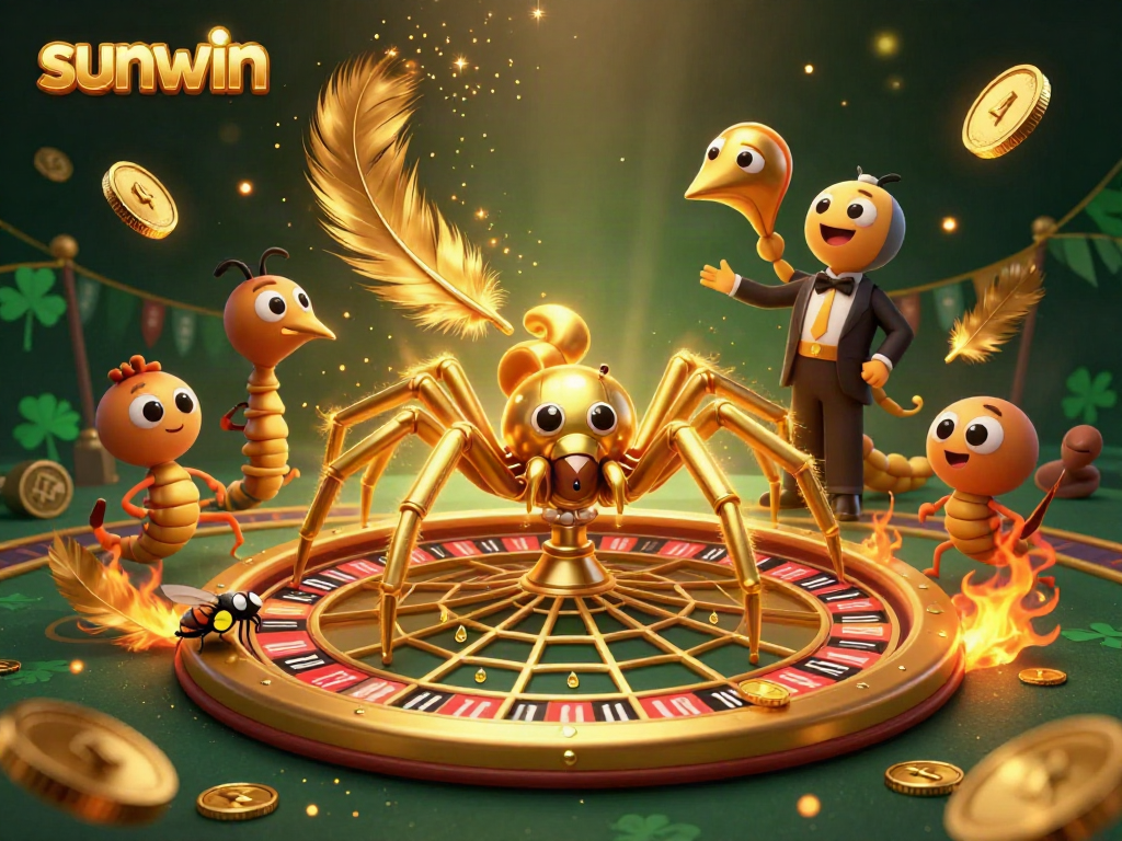 Engage in thrilling bets at sunwin's enchanting roulette web spun by a golden spider.