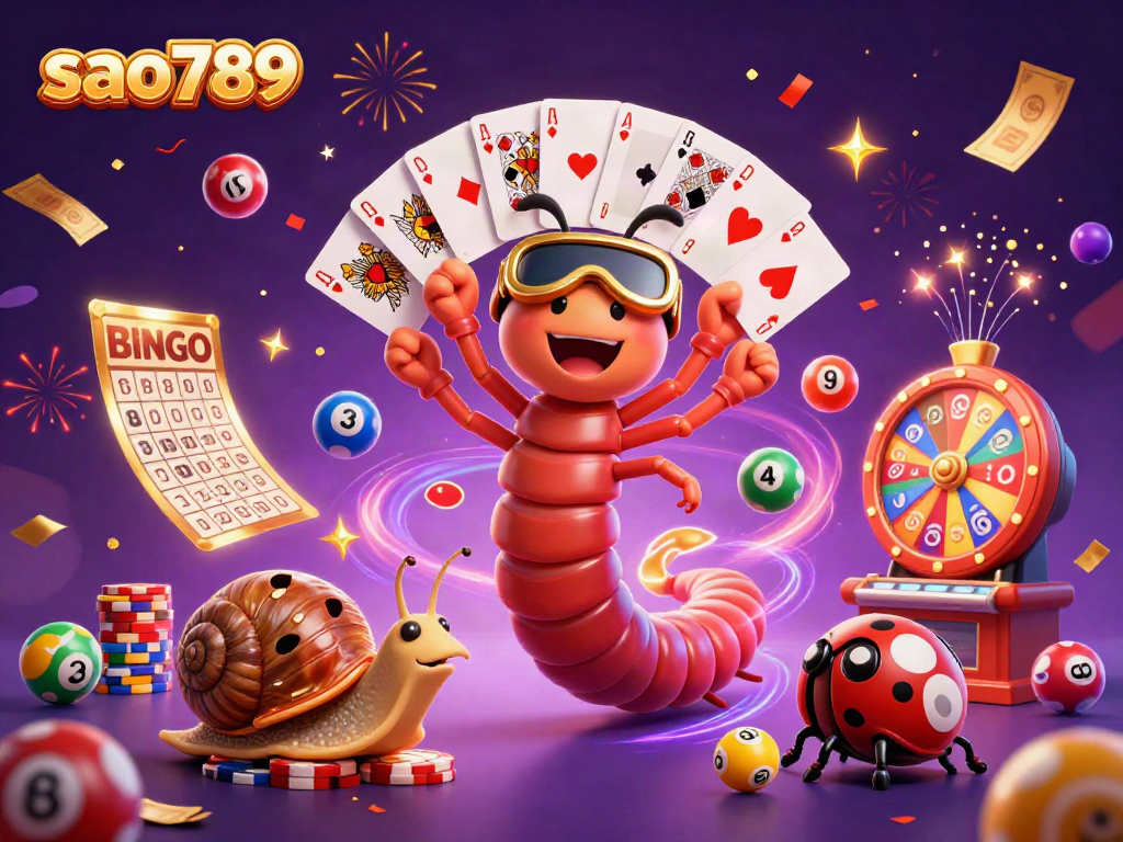 Experience exhilarating games at sao789 with colorful characters and dynamic gaming elements in a vibrant casino scene.