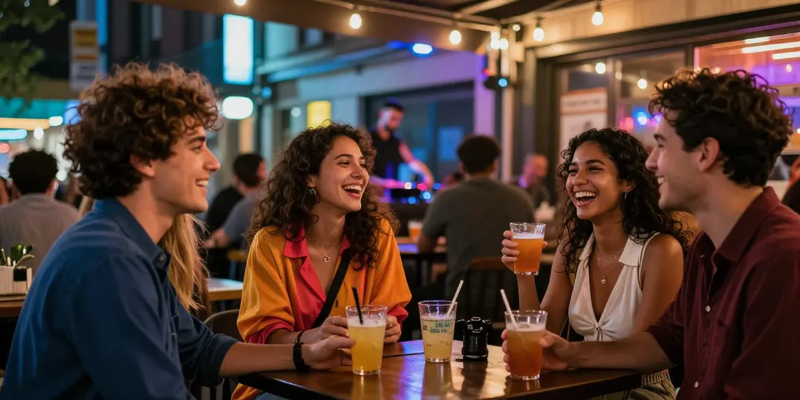 Group enjoying nightlife with Club21id in vibrant urban setting