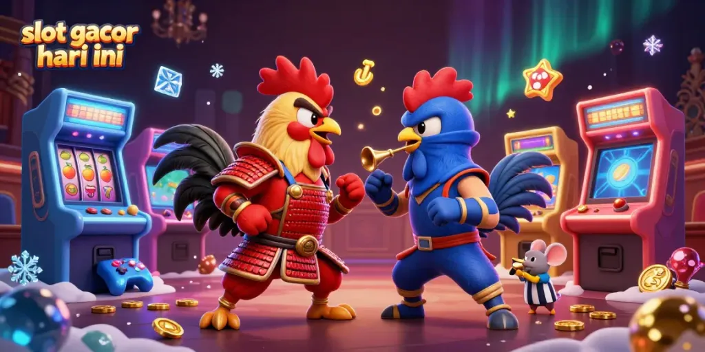 Engage in thrilling gameplay at slot gacor hari ini with dynamic roosters in an electrifying casino atmosphere.