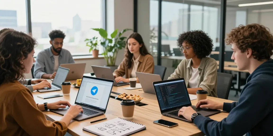 Experience seamless communication with Telegram下载 in a modern office collaboration scene.