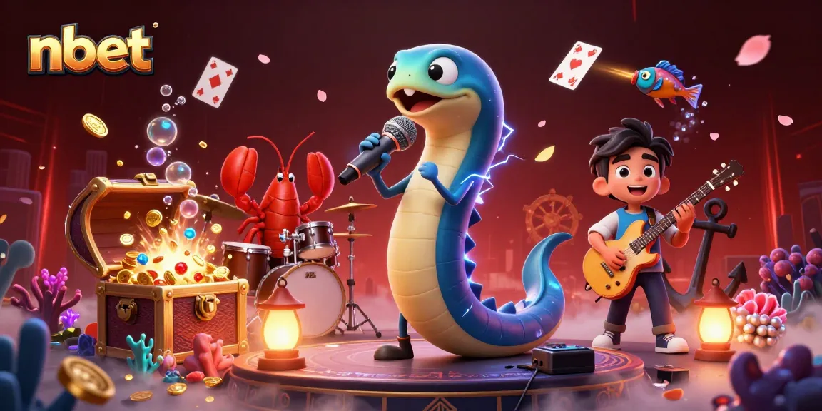 nbet showcases an exciting underwater casino performance with a DJ eel and vibrant gaming elements.