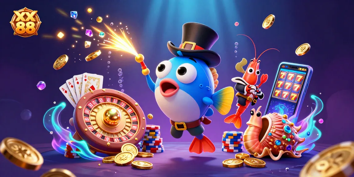 Experience exciting xx 88 gaming thrills with vibrant underwater casino characters and elements.