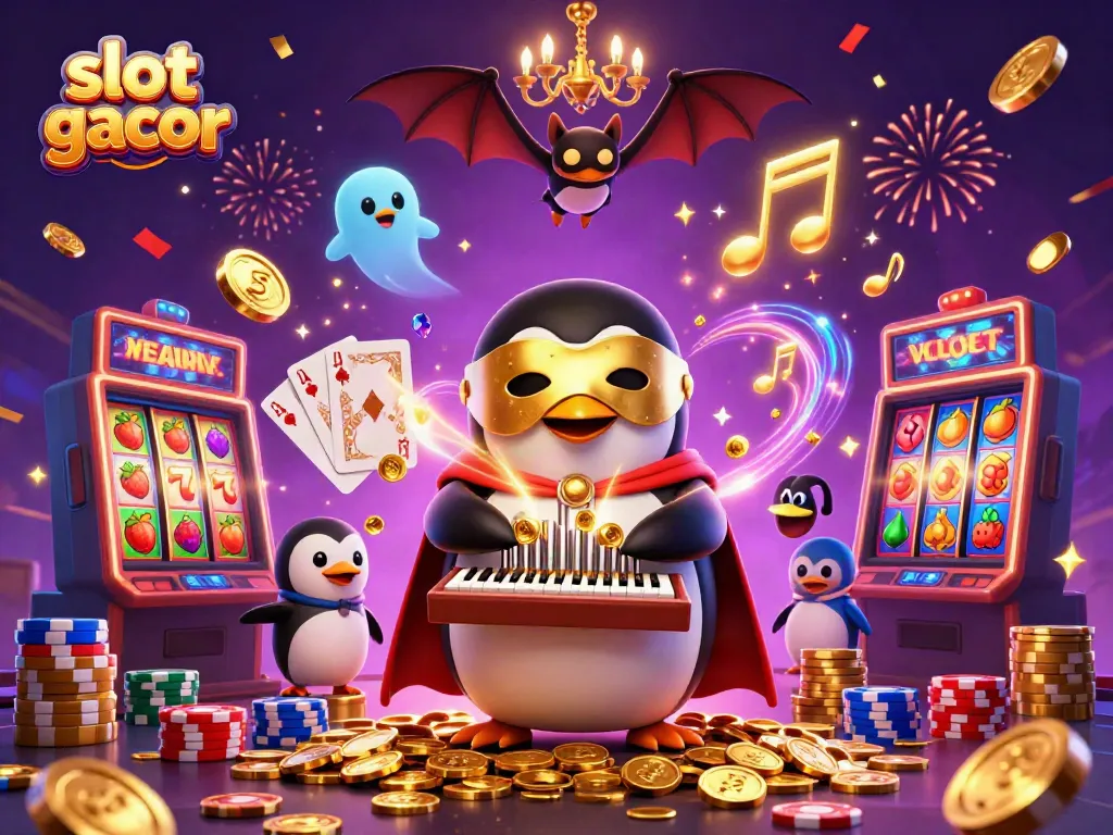 Experience the excitement of slot gacor with a captivating 3D casino scene featuring magical elements.