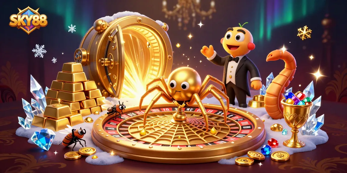 Experience thrill with SKY88 at the roulette wheel as golden treasures and dynamic gameplay unfold.